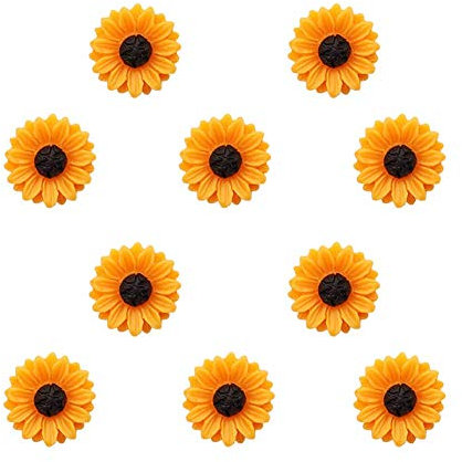 Joyci 10-Pack Women Brooch Lapel Pins Novelty Sunflower Daisy Safety Push Pin Buckle for Shirt Hat Cardigan Sweater Decorate Tie Tacks Pin Back Clutch, Metal, resin