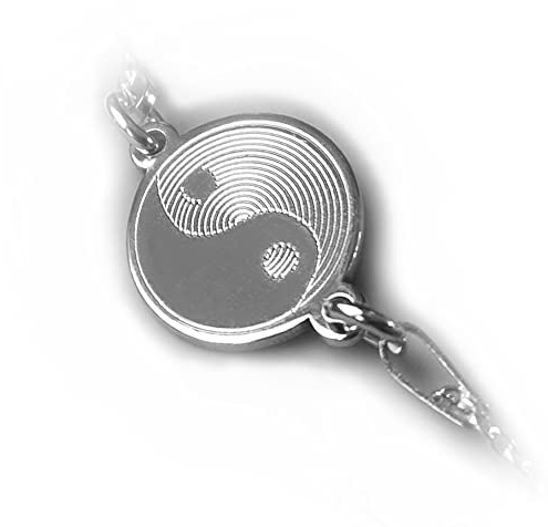 Yin Yang Armband mit Gravur, Silber 925 oder vergoldet, Personalisiertes Geschenk für Damen
