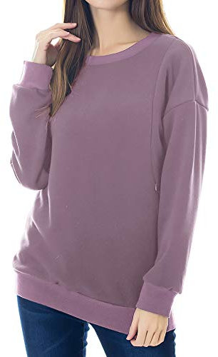 Smallshow Pflege Sweatshirt Langarm T-Shirt Bluse Stillen Pullover Tops Stillshirt L Misty Lilac