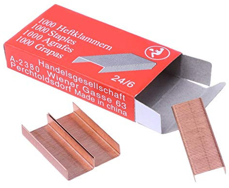 1000 Stück 24/6 Metall Heftklammern Roségold für robuste Hefter, Heftmaschinen, Büro, Schule, Bindebedarf, Schreibwaren, bequem und umweltfreundlich