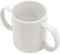 Dual Handled Ceramic Mug - Dishwasher and Microwave Safe - Two Large Handles for Better Control - Independent Drinking Aid