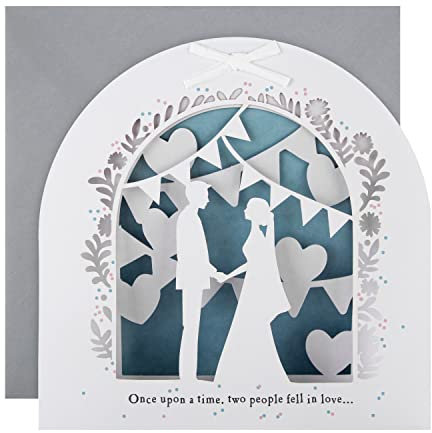 Hallmark 3D & Pop Up Hochzeitskarte Once Upon a Time im Alter Design Weiß