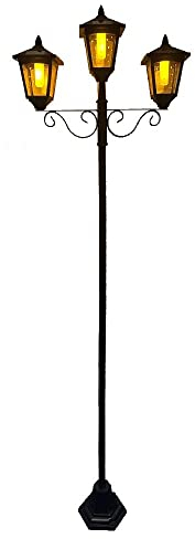 Seasonals - Solar-Laterne Lighty, Standlaterne 195 cm hoch, Flackernde orangefarbene LED , inkl. Bodenbefestigungsmaterial