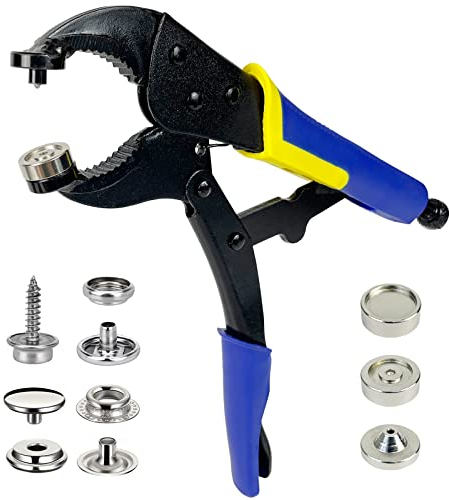 Schnappwerkzeug für Bootsabdeckungen, robustes Schnappverschluss-Werkzeug, Schnappbefestigungswerkzeug, 15 mm, Metall-Druckknöpfe, Reparatur-Bootsabdeckungen (blau)