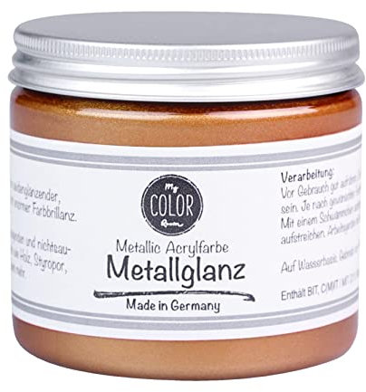 My COLOR Room Metallic Acrylfarbe (Bronze - 190 ml), Metallglanz, universale Acryl-Bastel-Farbe mit edlem Metallic-Effekt - Made in Germany