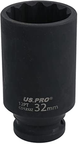 32mm 1/2 Drive Deep Impacted Thin Wall Walled Hub Nut Socket 12 Sided