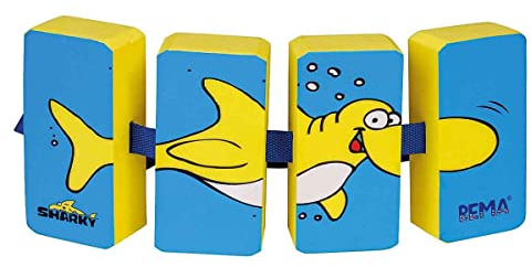 Lively Moments Schwimmlernhilfe Sharky (mit Hai) / Bema Schwimmgürtel mit 4 Auftriebskörpern für Kinder 2-6 Jahre