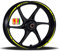 Adesivi Cerchioni Moto Set Completo per 2 Ruote 17 Pollici Strisce Cerchi Custom Vari Colori universale Mod.2 cod.RT002 (029 GIALLO FLUO)