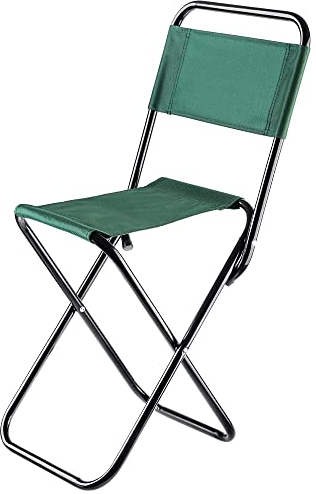 KADAX Campingstuhl, Klappstuhl mit Traglast bis 80kg, 69x43x35cm Faltstuhl mit Stahl Gestell, Gartenstuhl, Anglerstuhl, Campingsessel für Garten, Terrasse und Balkon (Grün)