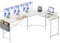 CubiCubi Gaming Tisch Eckschreibtisch 170x120cm, Schreibtisch mit Monitorständer und Seitlicher Aufbewahrungstasche, Gaming Schreibtisch L Form, Computertisch, Weiß