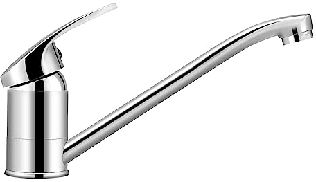 Youyijia Küchenarmatur Hochdruck Armatur Chrom Wasserhahn Küche Einhebelarmatur Drehbarer mit 360° Schwenkbarem langem Auslauf mit 3/8 Heißer und Kalter Schlauch für Boiler Silber