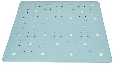 Cofan Alfombrilla de baño | Alfombra Cuadrada | para Ducha o bañera | Superficie Antideslizante | Alfombrilla con ventosas de Alta Resistencia | Medidas: 53 x 53 cm (Azul Claro)