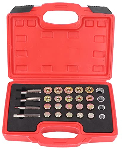 64Pcs/Set Oil Pan Thread Repair Kit, Oil Drain Plug Repair Kit Gearbox Drain Plug Rethreading Tool M13 M15 M17 M20