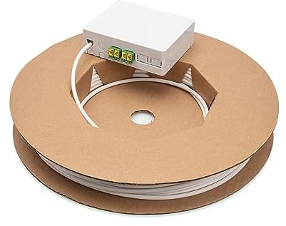 DIGITUS FTTX Installations-Kit - FTTH-Anschlussdose - LC-APC Duplex Kupplung - 4 Fasern - Vorkonfektioniert - 50m Kabellänge - Aufputzmontage - Weiß