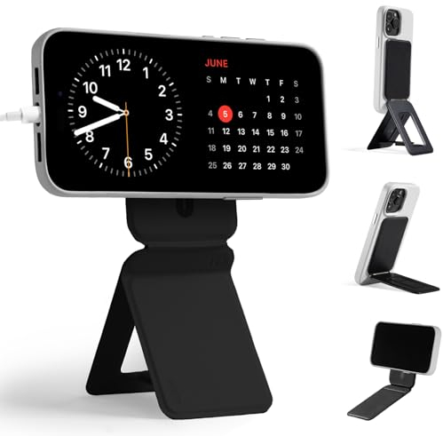 MOFT Phone Tripod Stand for iPhone 16/15/14/13/12, Angle Adjustment & Strong Magnetic Phone Stand, Invisible Selfie Stick Tripod, Perfect for Travel,Photography&Vlogging, Jet Black