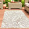 CARPETIA Outdoor-Teppich Wetterfest Kunststoff Wendeteppich Picknick Garten Terrasse Balkon pflegeleicht modern Blätter beige 180x280cm