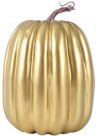 Halloween-Deko, niedlich, künstlich, Kürbis-Dekoration, Schaumstoff, Kunststoff, Herbsternte, Heimdekorationen (A-Gold, 21 x 15 cm)