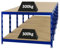 PROREGAL Mega Deal 5X Werkbank Tiger | 300 kg pro Fachboden | HxBxT 90x140x60cm | Blau | Höhenverstellbar Werktisch Arbeitstisch Steckmontage Packtisch