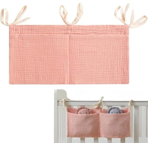 Babybett Organizer,Baby Kinderzimmer Organizer,Kinderzimmer Hängender Bett Organizer,Betttasche Spielzeugtasche,Organizer Beistellbett Baby,Rosa Baby Windel Caddy,Hängen an Krippe Oder Wickeltisch