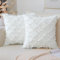 JOTOM 2er Set Boho Kissenbezüge mit Quasten, Dekorative Weich Tassel Kissenbezug Retro Kissenhüllen Sofakissen Dekokissen Zierkissenbezug für Wohnzimmer Schlafzimmer Deko (45x45cm, Weiß)