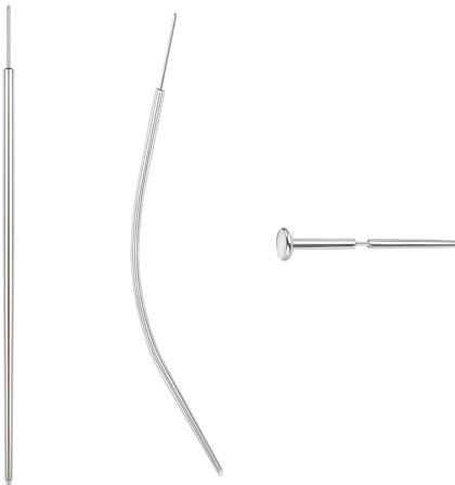 BodyAce Edelstahl Piercing Taper Insertion Pin, 14G 16G 18G 20G Gewindefreier Assistant Tool, Anschrauben Gebogen Piercing Stretching Kit [20G(0.8mm) Mischen]