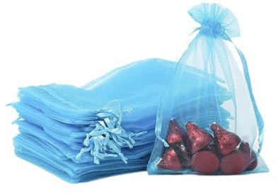 Whakano 20 Stück Bunt Organzasäckchen mit Kordelzug,Organzabeutel,Schmuckbeutel,GeschenkSack,für Hochzeit Geburtstag Süßigkeiten Schmuck Geschenkverpackung Party Mit Schnur,Blauer See,17x23cm