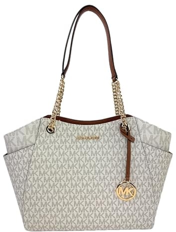 Michael Kors Jet Set Grand sac à bandoulière avec logo signature, vanille, Fourre-tout
