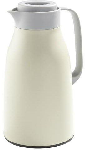 casa NOVA Isolierkanne - Beige - Grau - 1 Liter - Kunststoff - Edelstahl - Glas