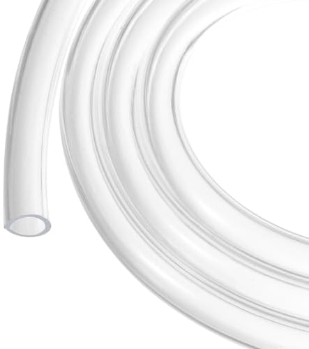 Rebower 5ft 9.5mm x 12.7mm Clear Plastic PVC Tubing Flexible Vinyl Tube, [for Garden Irrigation, Water Hose, Fish Tank, Aquarium] - 3/8 x 1/2