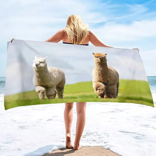 Strandtuch Alpaka StrandtüCher Groß 150x200 Mikrofaser Strandtuch HandtüCher Schnelltrocknend-Ultra Leicht Sandfreies Strandhandtuch StrandtüCher