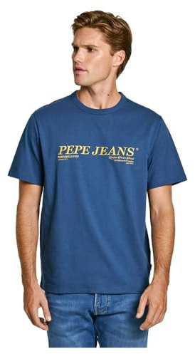 Pepe Jeans Dylan Tee T-Shirt für Herren, Sterling Blue, M