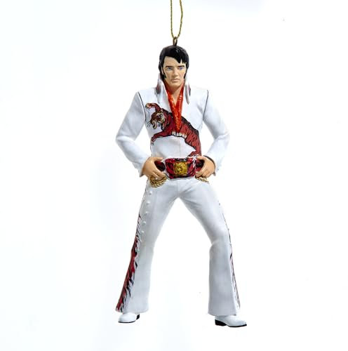 Kurt Adler Elvis Presley Tiger Jumpsuit Ornament, 13 cm, Kunstharz, Hängend, Weihnachten