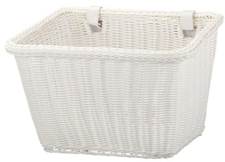 LOVIVER Fahrradkorb, Fahrrad-Vorderkorb, Abnehmbarer Fahrradkorb mit verstellbaren Riemen, Fahrradzubehör, Weiß