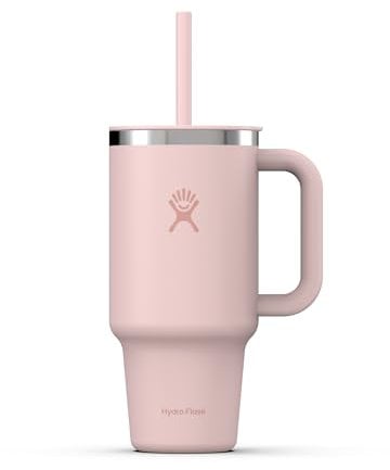 HYDRO FLASK - Travel Tumbler 946 ml (32 oz) with Closable Press-in Straw Lid - Stainless Steel - Double Wall Vacuum Insulated - Splash Resistant lid - Trillium