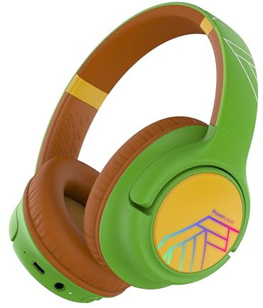 PowerLocus Bobo Bluetooth Kopfhörer Kinder, Kinderkopfhörer Over Ear mit 74/85/94dB Lautstärkebegrenzung, LED-Leuchten, Kabellos & Aux-Kabel Faltbare Kopfhörer mit Mikrofon für Handy/Tablet/Reisen