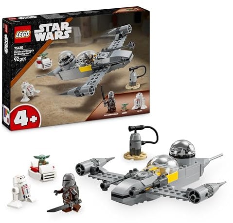 LEGO Star Wars 75410 Mandos und Grogus N-1 Starfighter Spielzeug mit The Mandalorian, Grogu & R5-D4 Minifiguren, inkl. baubare Zapfsäule, Sternenschiff Starterset für Jungen und Mädchen ab 4 Jahren