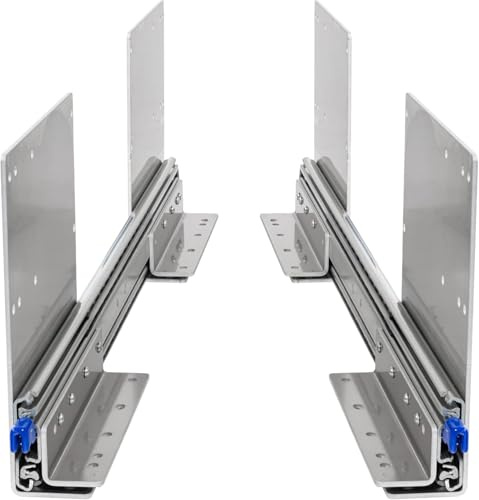 BRASOM Rails de tiroir, 900 mm, 250 kg, avec montage au sol haut et supports de tiroir, Heavy Duty, système de rail de tiroir, roulement à billes, gauche et droite