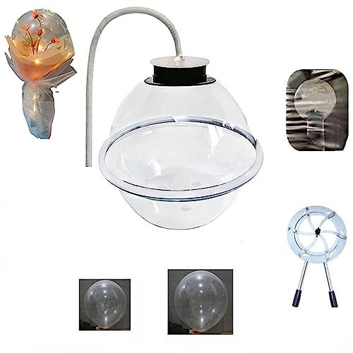 KOQAWSC Ballonfüllmaschine mit Expander / 5 Bobo-Ballons mit breiter Öffnung / 5 transparente Latexbälle / 1 Bördelzange, Werkzeugset for Füllen von Ballongeschenken