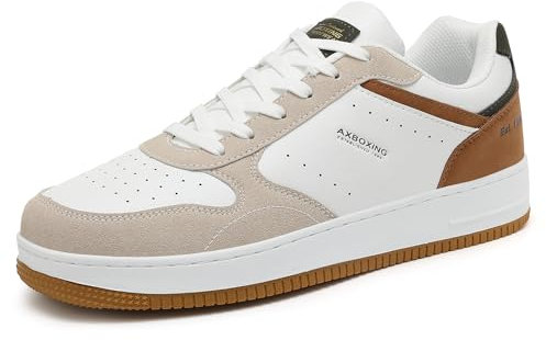 AX BOXING Sneaker Herren Schuhe Mode Herrenschuhe Freizeitschuhe Walkingschuhe Atmungsaktiv Trainers Leichte Turnschuhe Größe 41-46 EU(Braun,43 EU)