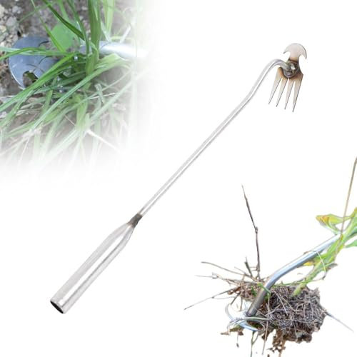 Gartengeräte, 2025 Neuestes Garten Unkraut Artefakt Entwurzelungs Werkzeug, Unkraut Entferner Gerät Werkzeuge für die Handjätung für Graben Umpflanzen (Silbrig, 50CM)