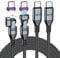 AUFU 60W Magnetic Charging Cable USB C to USB C [2 Pack 2M] 16PIN 180° Rotatable Magnetic Cable 20V/3A Fast Charging Data Transfer for Phone 15/Galaxy S23/Pad/Laptop
