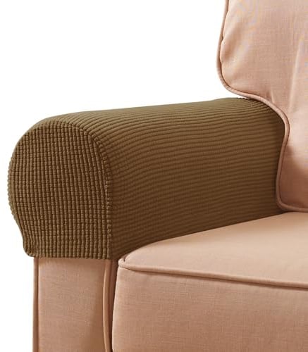 SUBRTEX Stretch Couch Arm Covers Set of 2, Non-Slip Sofa Armrest Slipcovers