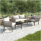 Seyakany Ensemble de Salon de Jardin Exterieur pour 4 Personnes en Corde PE,canapé de Jardin avec Coussins,(1 canapé 2 Places, 2 fauteuils et 1 Table Basse),Plateau de Table en Verre Noir,Gris