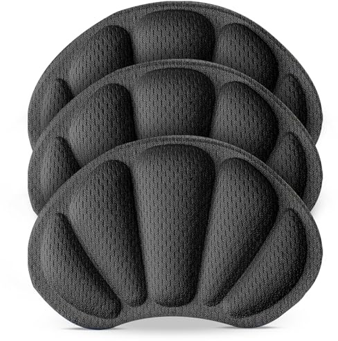 Fersenpolster gegen Blasen & Rutschen – Fersenschutz Einlagen aus Memory Foam – Schuhfüller für zu große Schuhe – Unsichtbare, weiche Fersenkissen – Atmungsaktiver Hautfreundliche (3 Paar/Schwarz)