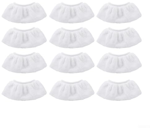 Dampfreiniger Mikrofaser Ersatztücher Set, 12 Stück Waschbare Bezüge Kompatibel mit Handheld Dampfreiniger für Fenster, Fliesen, Teppiche, Haushaltsreinigung