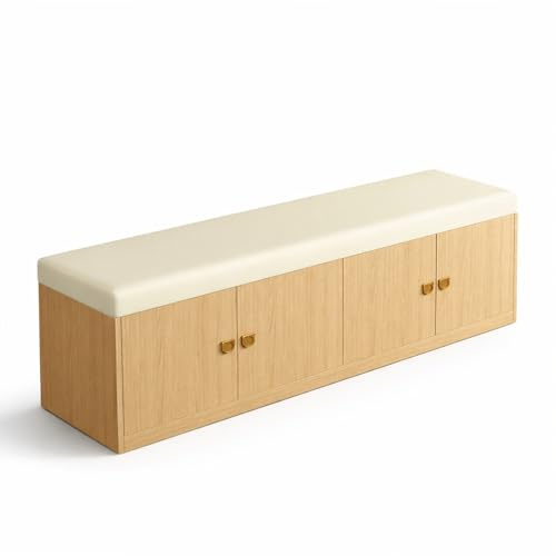 UKETO Eckbank mit Stauraum, Eck Sitzbank Küche & Esszimmer, kleine Kücheneckbank mit hoher Belastbarkeit & einfacher Montage, Sitzbank mit Türen & verstellbaren Einlegeböden(White,150cm*40cm*40cm)