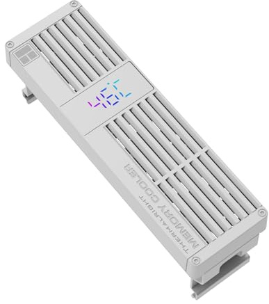 Disipador de RAM Thermalright MC-3 Digital Blanco, 3 ventiladores PWM | Diseño PWM de 4500 rpm, refrigeración silenciosa de RAM – 16,9 dB (A), para escritorio DDR/DDR2/DDR3/DDR4/DDR5