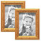 PHOTOLINI 2er Set Bilderrahmen Antik Gold Nostalgie 15x20 cm Fotorahmen mit Glasscheibe/Kunststoff-Rahmen