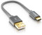 deleyCON 0,15m Câble Micro USB Nylon + Connecteurs Métalliques Câble de Charge Câble de Données Câble de Charge Rapide Smartphone Tablette - Gris