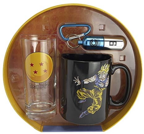 ABYSTYLE - Dragon Ball - Caja de Regalo con Bolas de Cristal Premium - Vaso + Llavero 3D + Taza Termo-reactiva